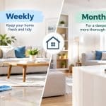 Weekly vs monthly house cleaning schedule in Dubai