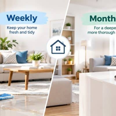 Weekly vs monthly house cleaning schedule in Dubai
